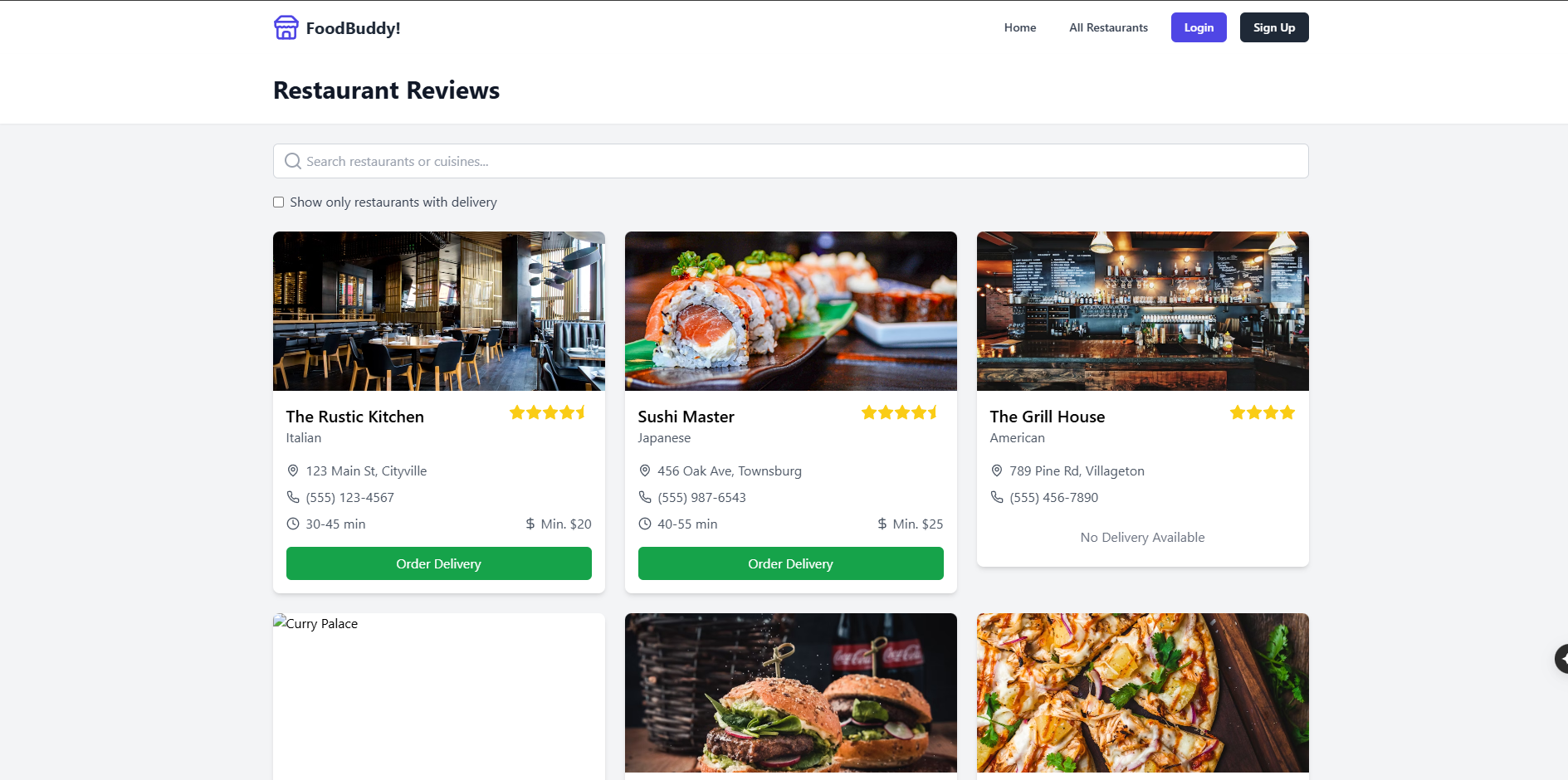 FoodBuddy - Restaurant Review & Delivery App screenshot 1
